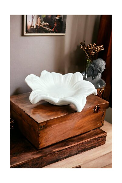 BAYRAMPASAHOBİM Ham Seramik Yaprak Sunumluk Tabak Büyük Boy