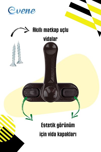 Evene Koyu Kahverengi Pencere Emniyet Kilidi 4 Adet Çocuk Hırsız Kilidi Çekmeli Metal Kilit
