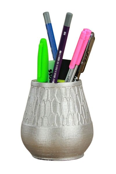 Evene Pen Holder Silver Color Desk Pen Holder Organizer Pen Holder Vase Model