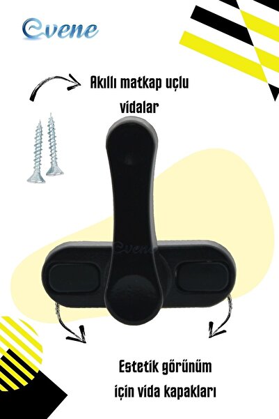 Evene Siyah Pencere Emniyet Kilidi 7 Adet Çocuk Hırsız Kilidi Çekmeli Metal Kilit