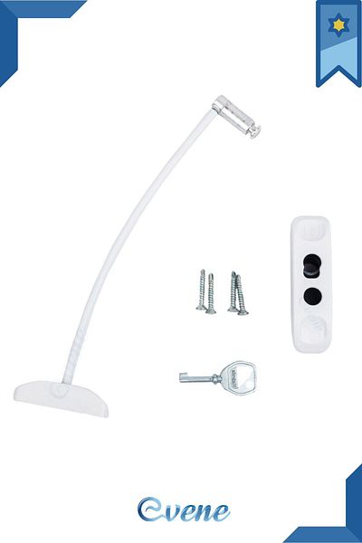 Evene White Window Lock with Rope Children's Safety Security Burglar Pimapen PVC Door Baby Pimapen Lock