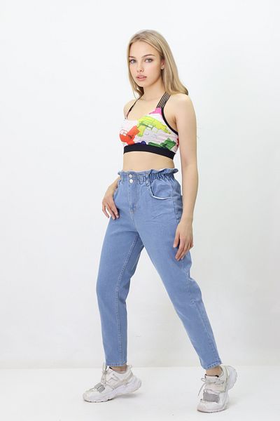 GZT TEKSTİL Women's Lycra Free Elastic Waist Jeans - 005