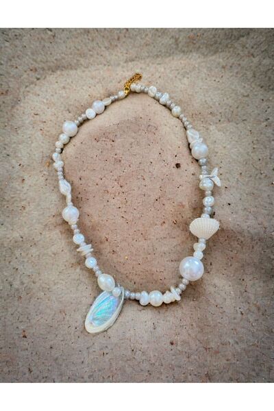 Jovela Sedef deniz kabugu balina kuyrugu inci kolye