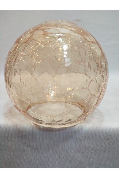 KUĞULU Avize Camı Yuvarlak Bal Renkli Çatlatılmış Desenli (E.27)açık Ağızlı.