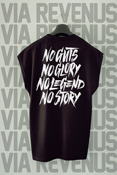 Vordevia Crni sport T-shirt - leđa Štampano i bez rukava