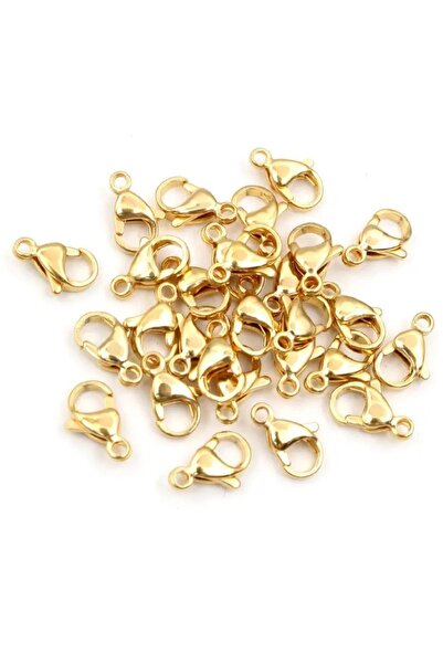 Bijumix Aksesuar 25 Adet Altın Sarısı Gold Renk Metal 502 Papağan Kilit (12x6mm) Armut Dore Istakoz Klips