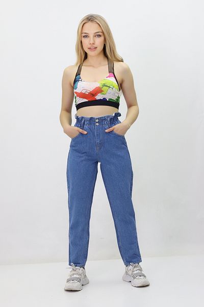 GZT TEKSTİL Elastic Waist Lycra Free Women's Jeans - 005