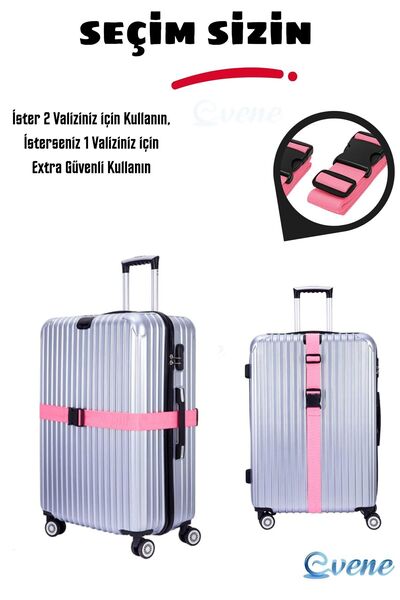 Evene Valiz Kemeri Bavul Kemeri Bavul Kilidi Valiz Kilit Pembe