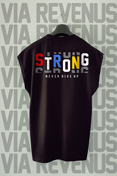 Vordevia Crni sport T-shirt - Čvrsta leđa Štampano , bez rukava