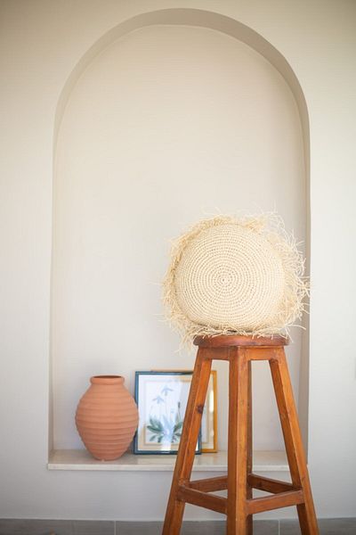 Bohemart Σχέδιο μαξιλαριού Boho Raffia Handmade Throw Pillow με γέμιση