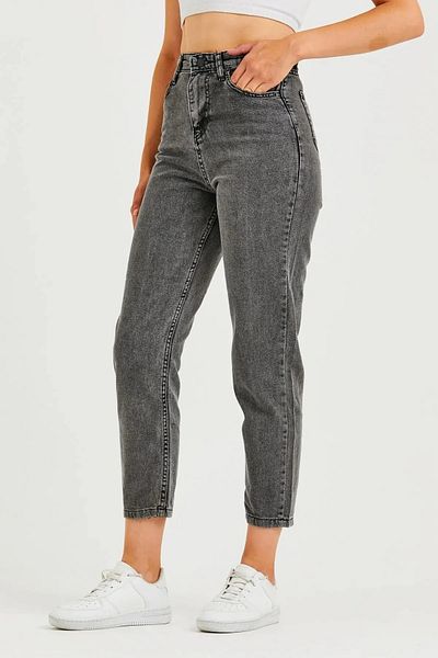 JILLY Ayer Smoked Mom Jean Γυναικείο Boyfriend Υψηλής Μέσης Power Lycra Συσσωρευτής