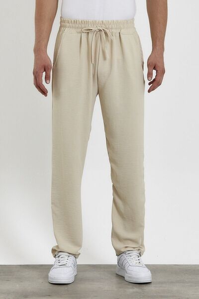 Riowela Unisex Oversize Aerobin Keten Yazlık İnce Salaş Alt Jogger Pantolon