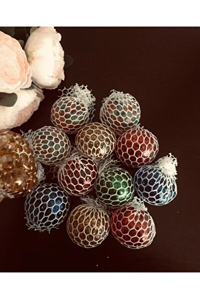 Happystore Ithal Model Içi Simli El Hareket Stres Oyuncağı Sıkma Topu Jel Bey...