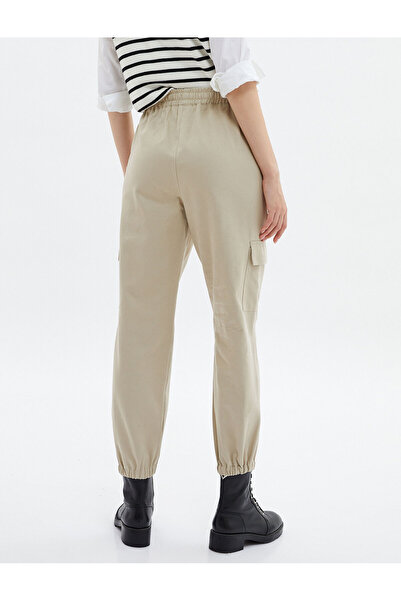 Koton Kalhoty Jogger Cargo Gabardine Fabric Pohodlný střih kapsy Bavlna