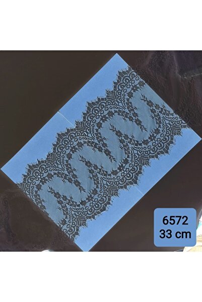 FASHİON DANTEL دانتيل ملتحي (كود 6572) عرض 33 سم طول 3 متر أسود - إكرو