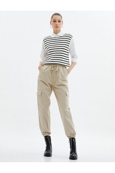 Koton Jogger Cargo Pants Gabardine Fabric Comfortable Cut Pocket Cotton