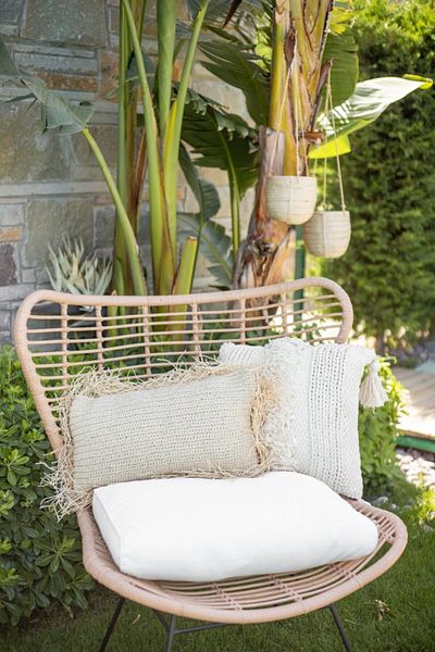 Bohemart Σχέδιο μαξιλαριού Boho Raffia Krafd Handmade Throw Pillow Filled