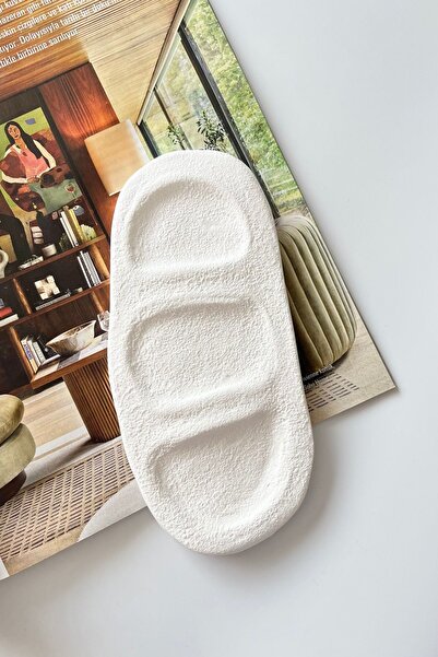 Mandalin Art Studio Μακρύ πιάτο κοσμημάτων με υφή διακοσμητικό διαμέρισμα