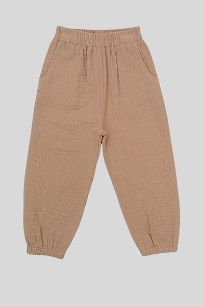 ÇİTİL Unisex Children's Bürümcük Muslin Brown Trousers 2-6 Years