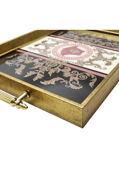 T.Concept Art Series Rectangular Glass Surface - Engagement Presentation Tea Tray Dmt581