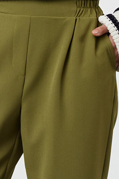 Trendyol Modest Elastic Waist and Khaki Pocket Detailed Woven Trousers - TCTSS23TP00008