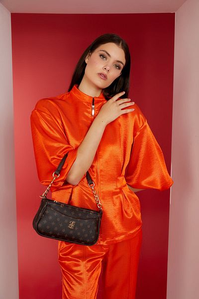 Pierre Cardin Geantă de umăr de damă Monogram maro 05PO23Y1725