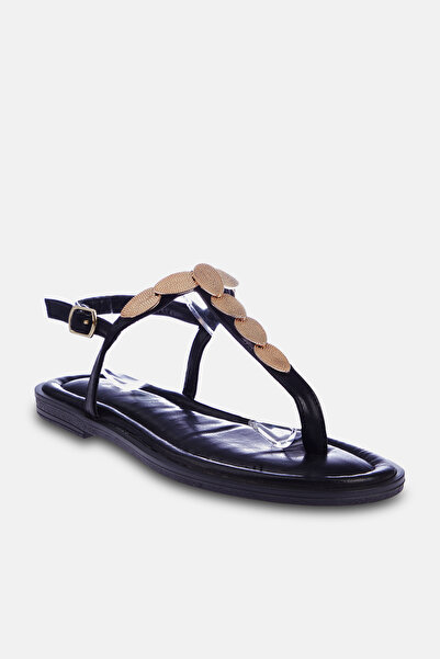 TRENDYOL SHOES Dámske čierne sandále so žabkami - TAKSS24SD00004