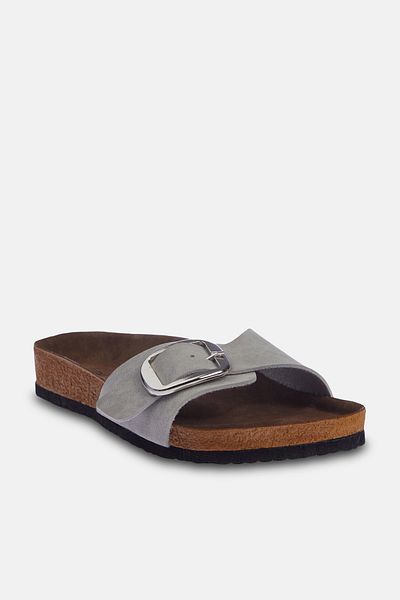 TRENDYOL SHOES Šedé dámske papuče s jedným remienkom TAKSS24TE00005