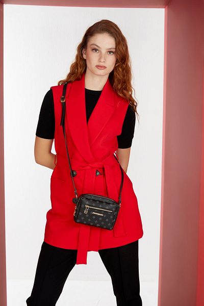 Pierre Cardin Geantă neagră de umăr pentru femei Monogram 05PO22Y1566-1