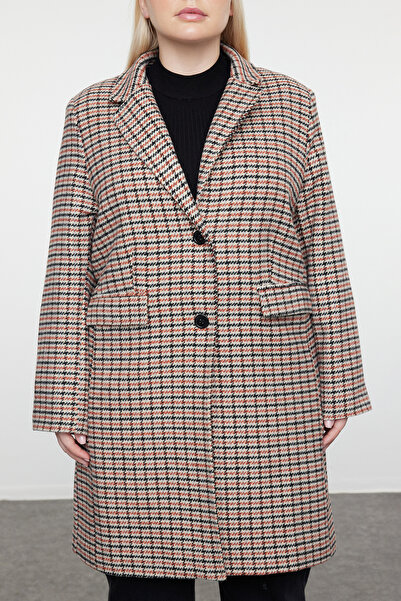 Trendyol Curve Colorful Regular Fit Patterned Coat - TBBAW25DD00005