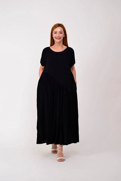 Park Moda An5021 Ασύμμετρο κοντομάνικο φόρεμα