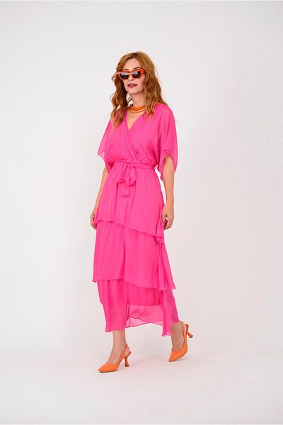 Park Moda Spello 6102 - Μεταξωτό φόρεμα με δεμένη μέση