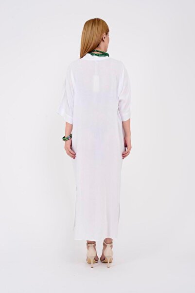 Park Moda AN10391 ΦΟΡΕΜΑ ΤΡΙΑΝΤΑΦΥΛΛΟΥ ΜΕ ΣΧΕΔΙΟ V-λαιμόκοψη