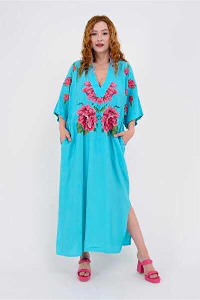 Park Moda AN10391 HALJINA SA V-IZREZOM I UZORAKOM RUŽE