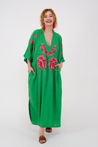 Park Moda AN10391 ΦΟΡΕΜΑ ΤΡΙΑΝΤΑΦΥΛΛΟΥ ΜΕ ΣΧΕΔΙΟ V-λαιμόκοψη