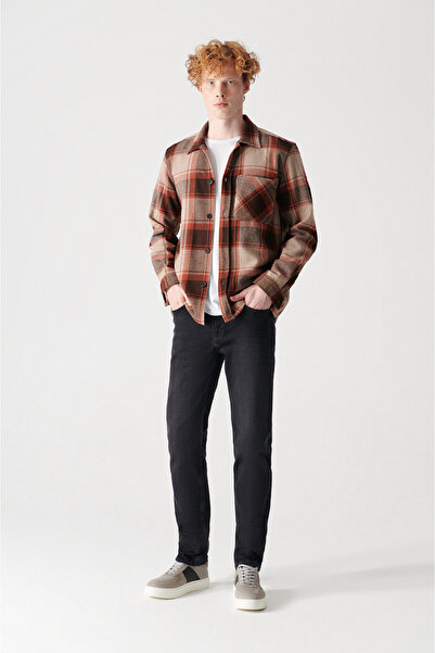 Avva Мъжки черни тесни дънкови панталони A12y3512