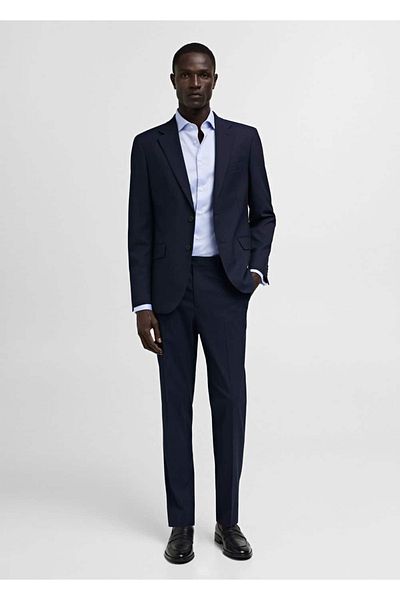 MANGO Man Πουκάμισο Slim Fit Twill με μανικετόκουμπα