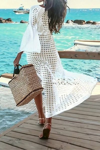Kokosh moda Γυναικεία πλεκτά Pareo με Ισπανικά Μανίκια - Ολόσωμο