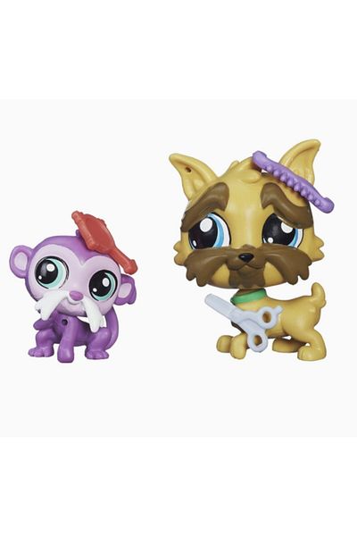 Littlest Pet Shop Minis and her baby Beussel Griffon Sam, tamrin O'monk Original Minis Lps