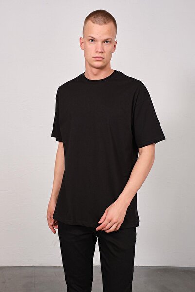 C&City Men's Oversize Crew Neck T-Shirt 991 - Black/White Set of 2
