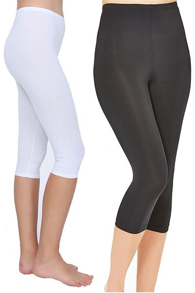 Tutku Elit Colanți Capri de damă din bumbac modal negru din Lycra