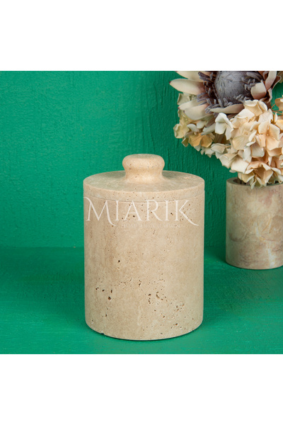 MIARIK DESIGN & DEKORASYON DEKORATİF TRAVERTEN MERMER ÇÖP KOVASI