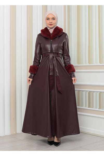 Modamix HOODED FUR SLEEVE WITH KERMER LEATHER COVER 1349
