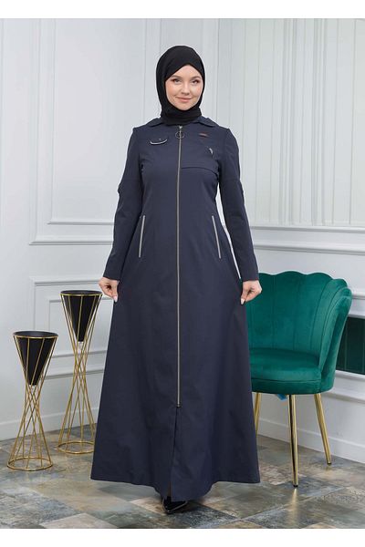 Modamix Women's Hooded Hijab Trench Coat 1103