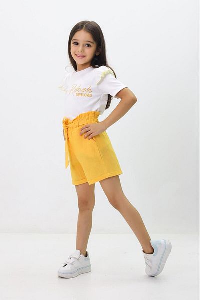 GZT TEKSTİL Colorful Summer Shorts Set for Girls