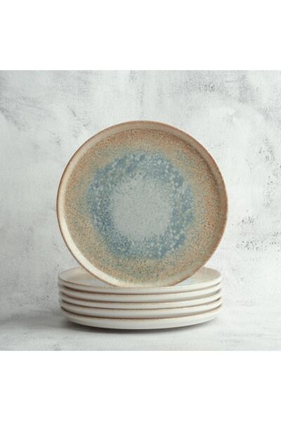 BY BONE Smooth Reaction 48 Parça 12 Kişilik Yemek Takımı - Altın - Okyanus Mavi | Modern Yemek Takımı