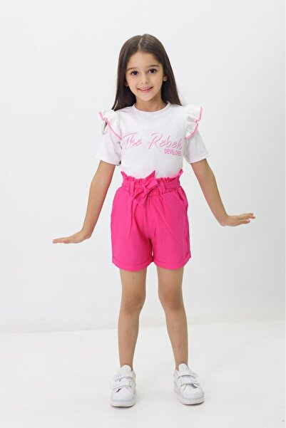 GZT TEKSTİL Colorful Summer Shorts Set for Girls