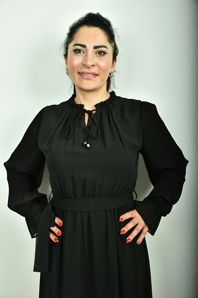 moda caddesi Pleated Sleeve and Mobile Belt Lined Chiffon Hijab Dress
