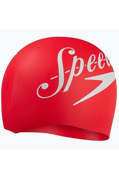 SPEEDO Unisex Silicone Swimming Cap Slogan Prt Cap Au Κόκκινο/λευκό 8- 0838514614