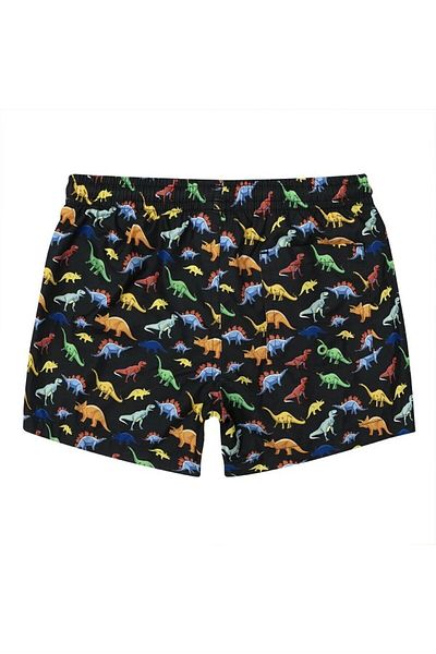 SLIPSTOP Dino Short Swimsuit BLACK Children's Swimsuit